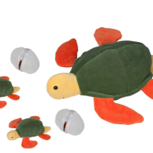 TARTARUGA GRAVIDA COM 2 FILHOTES - CASCO AMARELO/LARANJA/VERDE